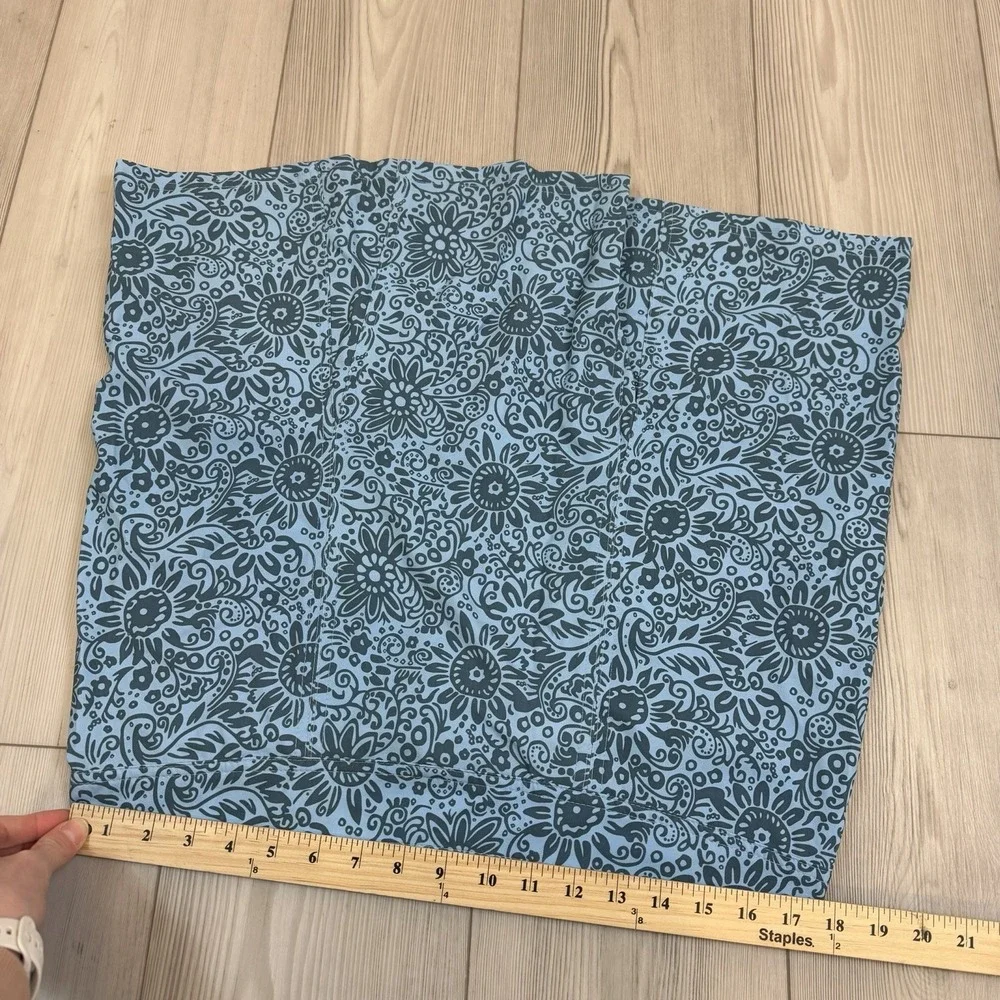 RipSkirt Skirt Large Length 2 Blue Floral‎ A Line Stretch Travel Pockets Casual